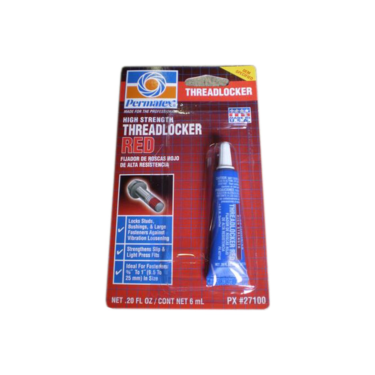 THREAD LOCKER, Red PERMATEX 6ml x unit (High Strength Heavy Duty Applications)